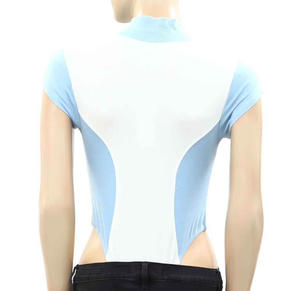 ❤️Out From Under Urban Outfitters Samira Bodysuit Top High Neck Zip-Up S 285380 - Picture 8 of 9